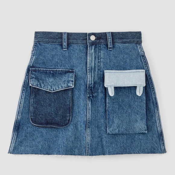 Marques Almeida x Everlane collab Denim patchwork mini skirt - Picture 2 of 7